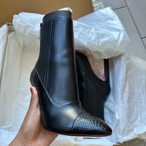 Christian Louboutin Me in the 90's 100mm Jurassic Calf Bootie Black Leather